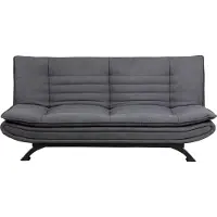 Ebuy24 Fanny slaapbank donkergrijs, zwart metaal.