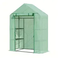 Floordirekt Harrest Kas - Duurzame & UV-bestendige Foliekas - met Stevig Stalen Frame & Metalen Opbergrooster - 73 x 143 x 195 cm