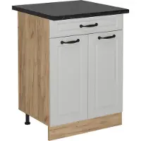Vicco R-Line Keukenonderkast – 60 cm met lade, WB Antraciet Wit Landhuis