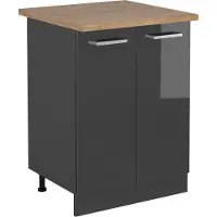 Vicco R-Line Keukenonderkast – 60 cm, WB Eik Antraciet Hoogglans