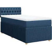 vidaXL Boxspring met matras stof blauw 80x200 cm