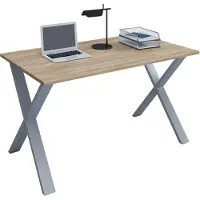 VCM Houten bureau | H. 76 x B. 140 x T. 80 cm | Computertafel eenvoudig | voeten gemaakt van hoogwaardig metaal | Werktafel | Kantoormeubilair - Lona X