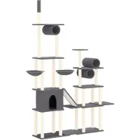 Syfax Kattenmeubel met sisal krabpalen 279 cm donkergrijs