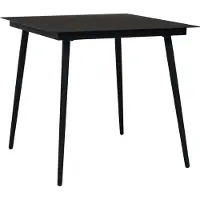 Syfax Tuintafel 80x80x74 cm staal en glas zwart