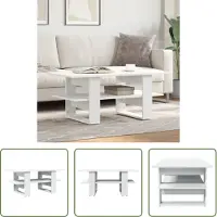 The Living Store Houten Salontafel - Salontafel - Salontafel 102x55x42 cm bewerkt hout zwart - VitaXL Salontafel - Moderne Salontafel - Living Room Furniture