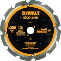DeWalt Accessoires Cirkelzaagblad PCD laminaat/vezelcement 250x30x12t - DT1474-QZ
