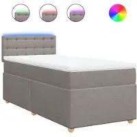 vidaXL Boxspring met matras stof taupe 80x200 cm