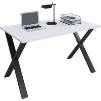 VCM Lona Bureau 140x80 cm X-frame wit/zwart.