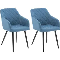 CLP Shila Set van 2 eetkamerstoelen - grijs Fluweel