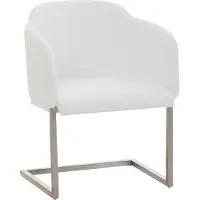 Lomadox CLP Bezoekersstoel Magnus, vrijstaande stoel met roestvrijstalen frame, wit