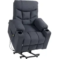 CLP Andover Fauteuil - sta op stoel elektrisch - TV-fauteuil met relaxfunctie - USB-poorten en bekerhouder - bruin Kunstleer