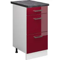 Vicco R-Line Keukenonderkast – 40 cm met laden, WB Antraciet Rode hoogglans