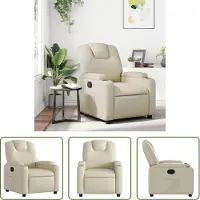 The Living Store Living Store relaxfauteuil, crème kleur, kunstleer