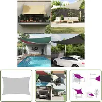 The Living Store Zonnezeil 4x3 m 100% polyester oxford lichtgrijs - Zonnescherm - Parasol - Tuinzomer - Buitendecoratie - Outdoor Living