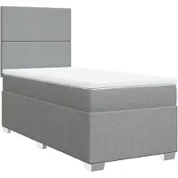 vidaXL Boxspring met matras stof lichtgrijs 100x200 cm