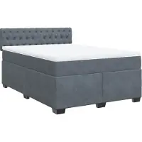 Syfax Boxspring met matras fluweel donkergrijs 160x200 cm