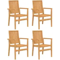 vidaXL Tuinstoelen stapelbaar 4 st 56,5x57,5x91 cm massief teakhout