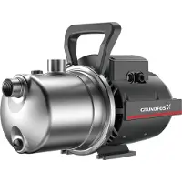 Grundfos JP 4-54 PM1 regenwaterpomp zelfaanzuigende horizontale pomp, nom. debiet 4 m³ per uur, nom. stroom per pomp 6,6 A, 1, RVS