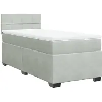 Syfax Boxspring met matras fluweel lichtgrijs 90x200 cm