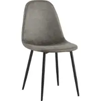 CLP Napier Eetkamerstoel - Modern Design - Zonder armleuning - Metalen Onderstel - Comfortabele Rugleuning - Max. 150 kg - Vintage kunstleer/donkergrijs
