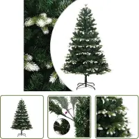 The Living Store Kerstboom - Kunstkerstboom - Kunstkerstboom met scharnieren en sneeuw 150 cm - Kerstdecoratie - Groene Kerstboom - Sneeuw Versiering