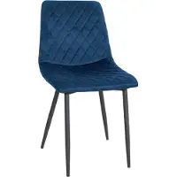 CLP Telde Eetkamerstoel - Zonder armleuning - Metaal frame - Fluweel - Velvet - zwart