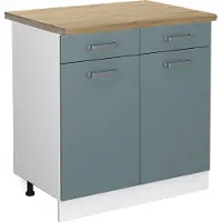 Vicco Keukenonderkast R-Line Blauw-grijs 80 cm , WB Eik, Model 46643