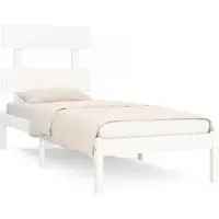 vidaXL Bedframe massief hout wit 90x200 cm
