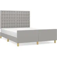 vidaXL Bedframe zonder matras stof lichtgrijs 140x200 cm