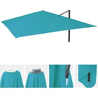 Mendler Vervangingshoes voor zweefparasol -A96, parasolhoes, 3,5x3,5m (Ø4,95m) polyester 4kg ~ turquoise