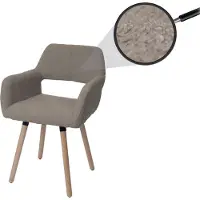 Mendler Eetkamerstoel -A50 II, stoel, keukenstoel, gestoffeerde stoel, hout, stof/textiel bouclé (450 g/m²) MVG ~ taupe