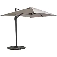 Oviala - Zwevende parasol 2x3 m met 4 verzwaarde aluminium platen taupe - Amalya