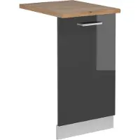 Vicco Vaatwasserfrontpaneel R-Line Antraciet Hoogglans 45 cm , WB Eik, Model 54974