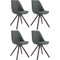CLP Toulouse Set van 4 stoelen - Rond - Stof taupe natura