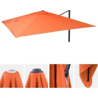 MCW Vervangende hoes voor luxe zweefparasol -A96, parasolhoes, 3x3 m (Ø 4,24 m), polyester ~ terracotta