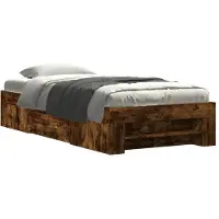 vidaXL Bedframe zonder matras hout gerookt eikenkleurig 90x200 cm