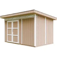 Timbela Tuinhuis van premium kwaliteit, 8,7 m², met vloer en bitumentegels - Tuinberging B412 x L279 x H239 cm - Tuinhuis M904A - TERRA BRUIN
