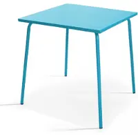 Oviala - Vierkante tuin tafel van blauw metaal - Palavas