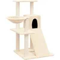 Syfax Kattenmeubel met sisal krabpalen 82 cm crèmekleurig