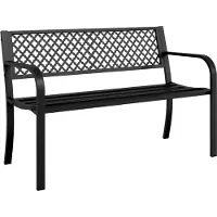 vidaXL Tuinbankje 119 cm staal zwart