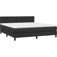 vidaXL Boxspring met matras kunstleer zwart 180x200 cm