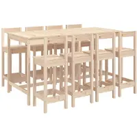 vidaXL 9-delige Barset massief grenenhout