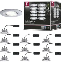 Paulmann LED-inbouwlamp voor badkamer Set van 10 stuks 65 W Chroom (mat)