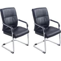 CLP XXL Anubis Set van 2 Eetkamerstoelen - Kunstleer zwart