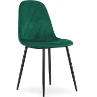 Leobert Stoel ASTI - Donkergroen, Velvet Zitting, Modern Design, Ergonomische Metalen Poten, Geschikt voor Woonkamer, Slaapkamer en Thuiswerkplek, Max. 120 kg
