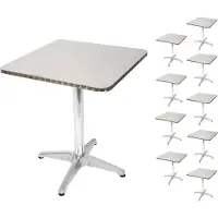 MCW Set van 10 aluminium bistrotafel M28, tafelset tuintafel, rechthoekig 60cm
