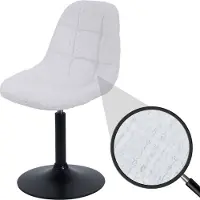 Mendler Eetkamerstoel HWC-A60, keukenstoel, draaistoel, staal, gecertificeerd, stof/textiel chenille (465g/m²), crème kleur