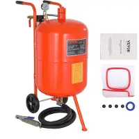 Vevor Mobiele Zandstraalmachine 75,7 L Zandstraalsysteem ca. 244 cm Werkslang Zandstraalmachine 60–110 PSI Werkdruk Ideaal voor het verwijderen van roest