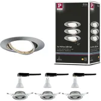 Paulmann 93420 Base Inbouwlamp Set van 3 stuks LED GU10 15 W RVS (geborsteld)