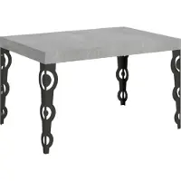 Itamoby Karamay uitschuiftafel 120/380x90 cm, betonlook, antraciet, met poten